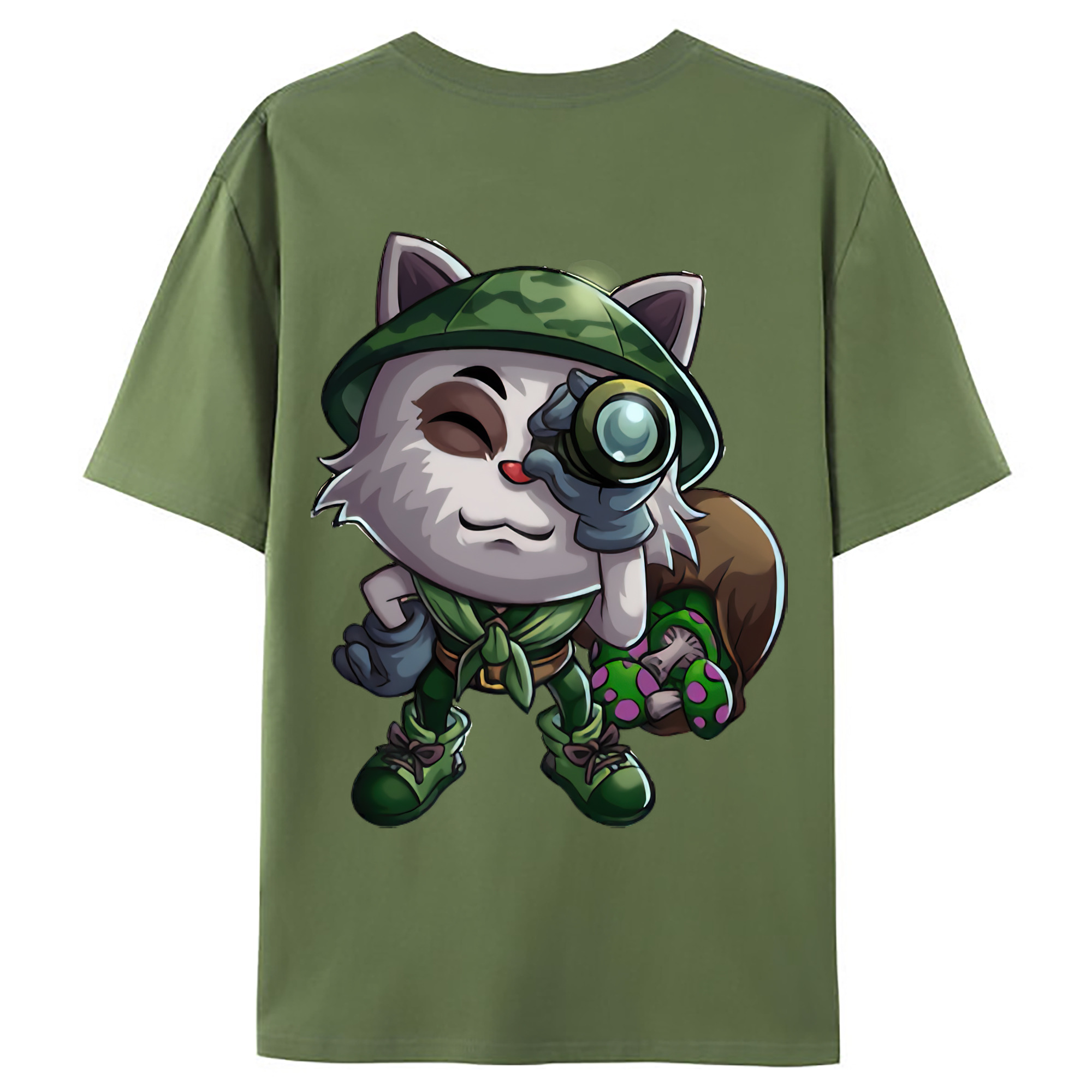 （画像用） リーグ・オブ・レジェンド League of Legends LOL 綿100％ メンズ半袖Tシャツ（バックプリント） 通気性